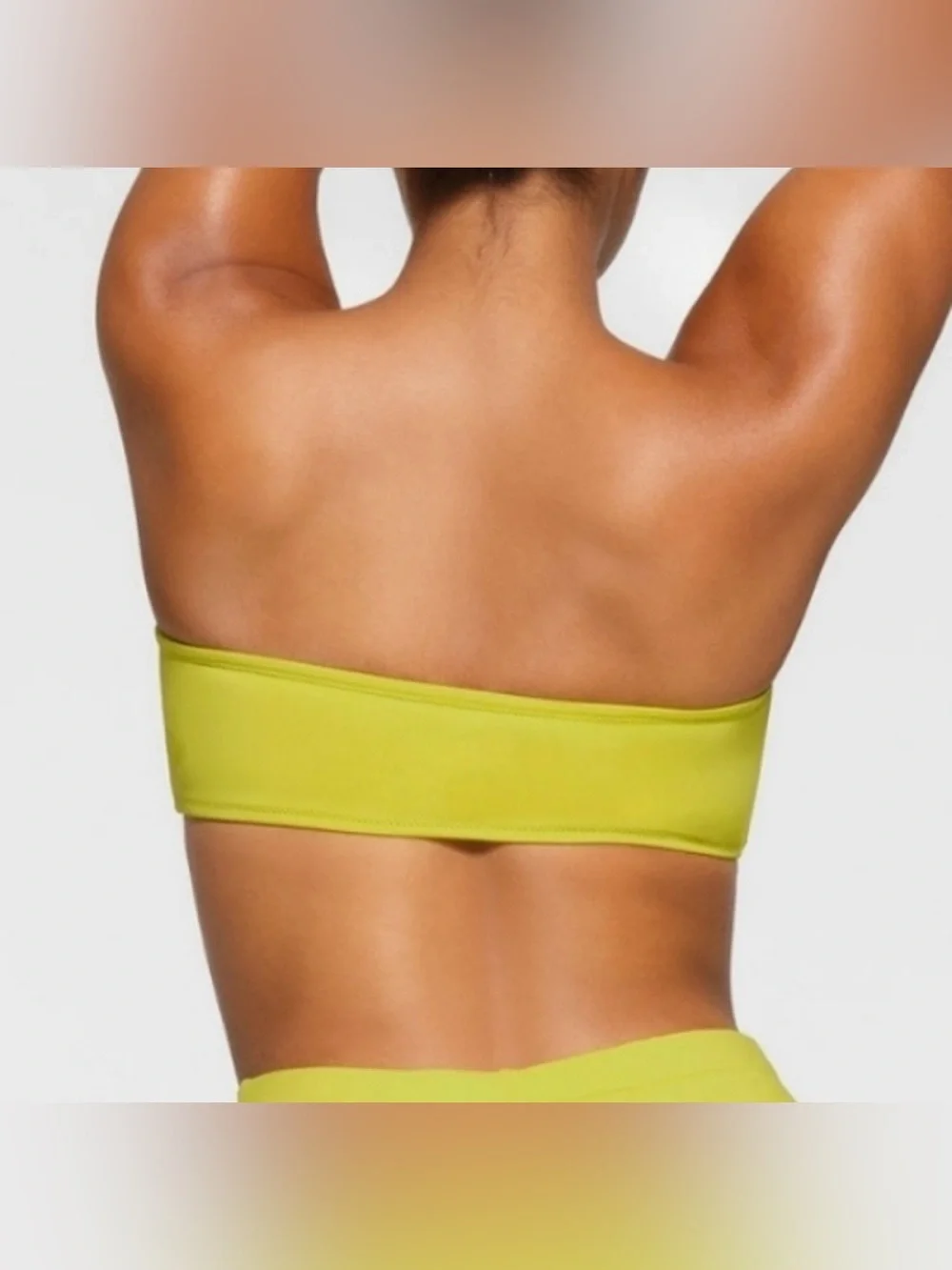 SKIMS Recycled Swim Bandeau Bikini Top in Citrus (Lime Green Shade)